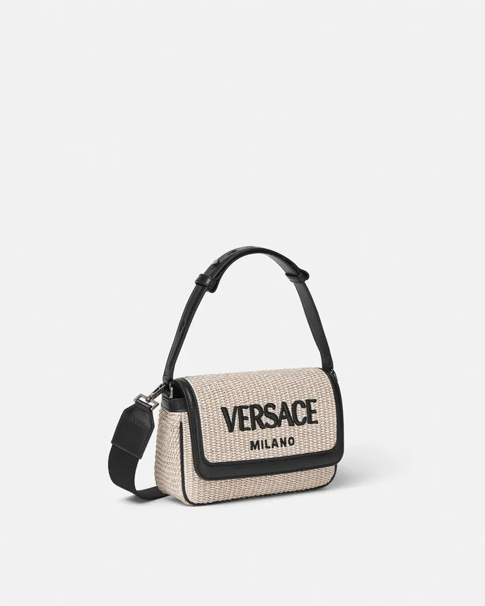 Versace Crossbody and Messengers MenWomen Milano Raffia Crossbody Bag Beige