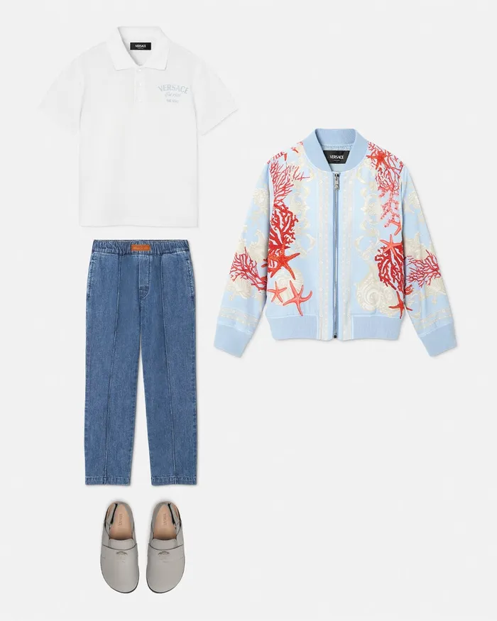 Versace Denim Kids Logo Jeans Blue