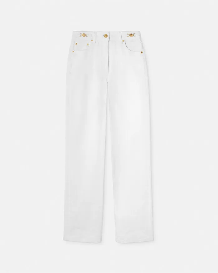 Versace Denim Women Medusa 03995 RegularFit Jeans White