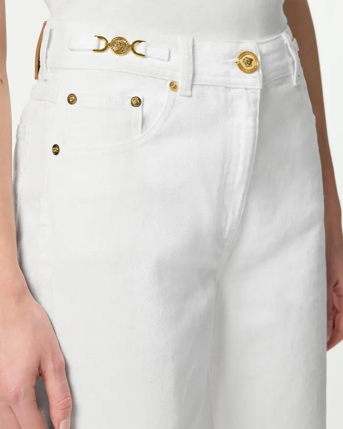 Versace Denim Women Medusa 03995 RegularFit Jeans White
