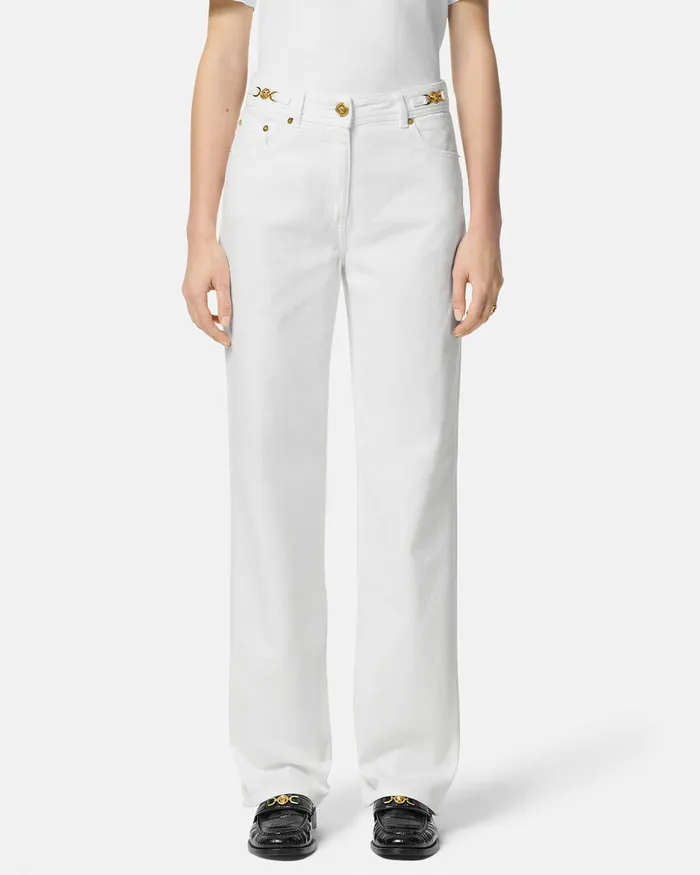 Versace Denim Women Medusa 03995 RegularFit Jeans White