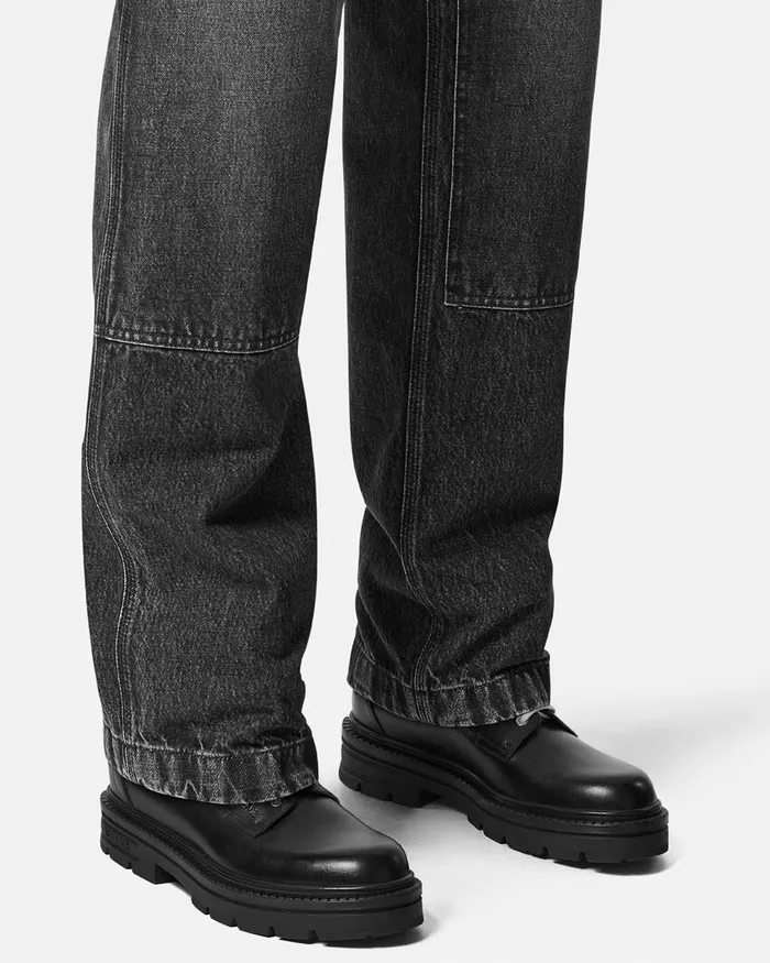 Versace Derby Shoes Men Adriano LaceUp Derby Shoes Black
