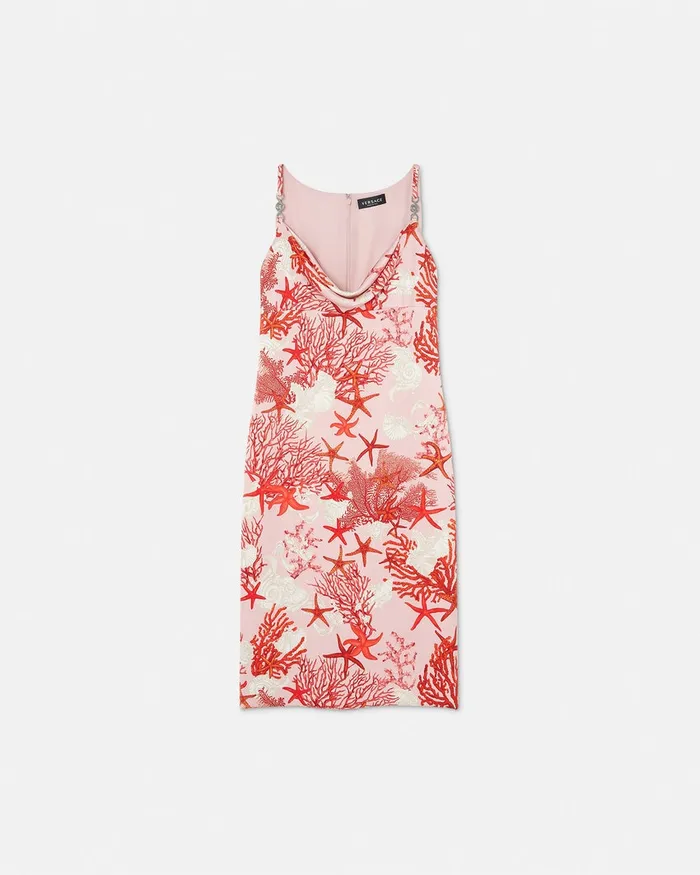 Versace Dresses Women Barocco Sea Silk Slip Mini Dress Pinkprint
