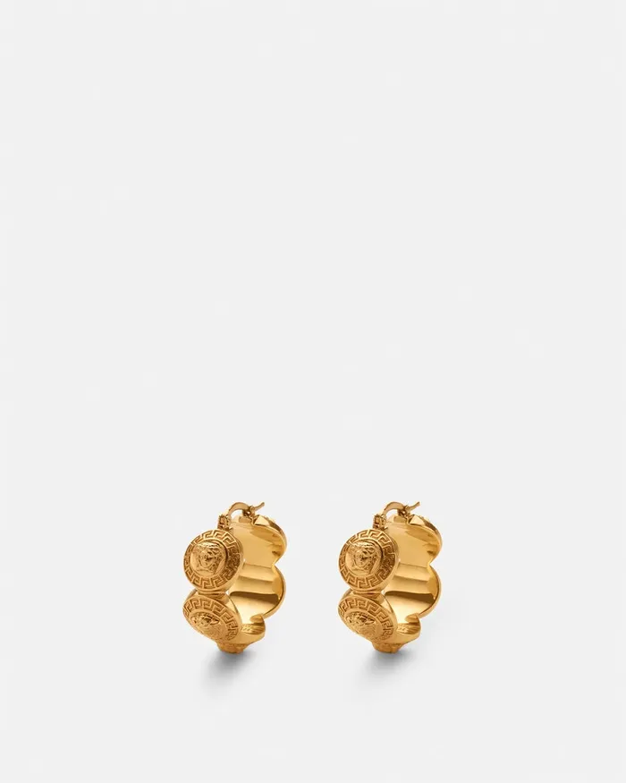 Versace Earrings Women Tribute Medusa Hoop Earrings Gold