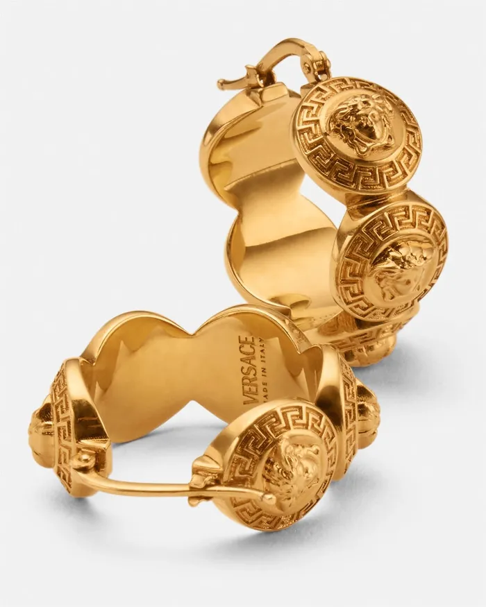 Versace Earrings Women Tribute Medusa Hoop Earrings Gold