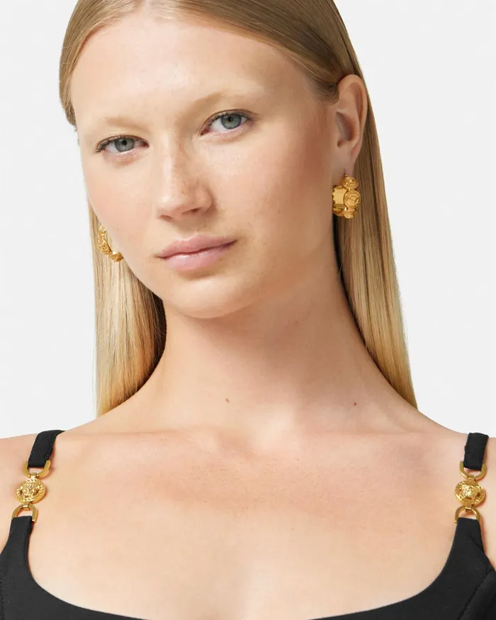 Versace Earrings Women Tribute Medusa Hoop Earrings Gold