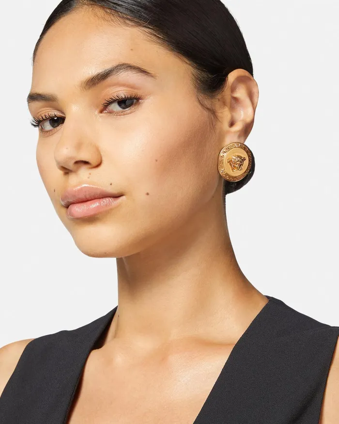 Versace Earrings Women Tribute Medusa Stud Earrings Gold