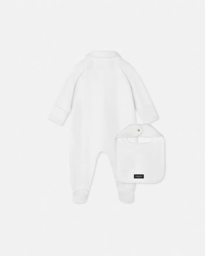 Versace Gift Sets Kids Medusa Baby Sleepsuit Set Whiteprint