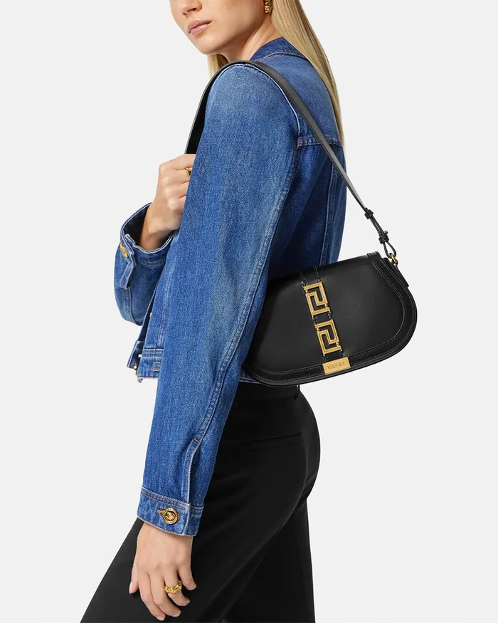 Versace Greca Goddess Women Greca Goddess Shoulder Bag Blackgold