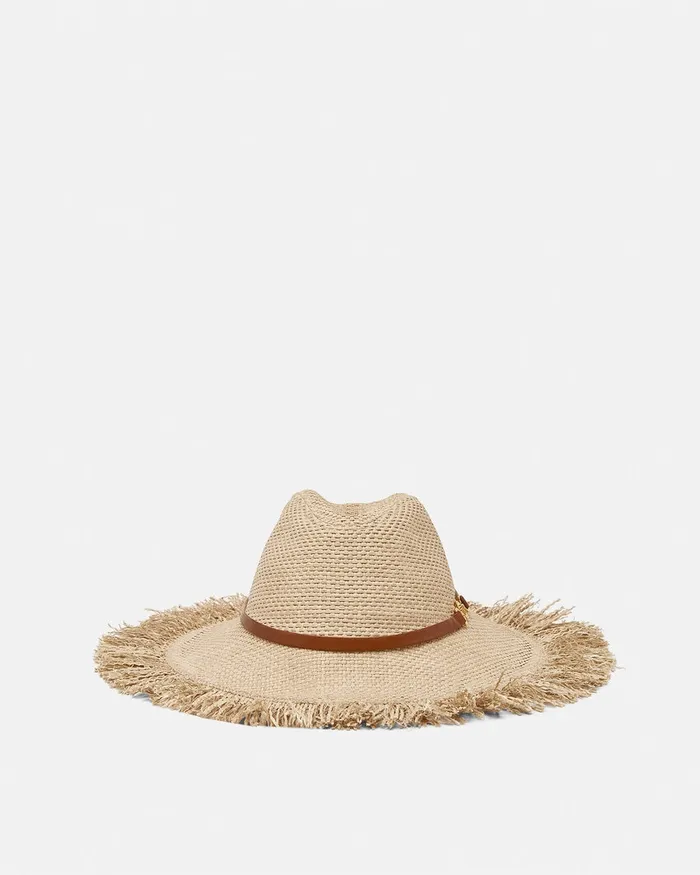 Versace Hats and Caps Women Medusa 03995 Raffia Hat Beige