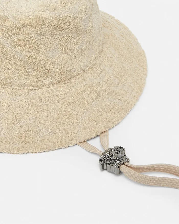 Versace Hats and Caps WomenMen Barocco Towel Bucket Hat Beige