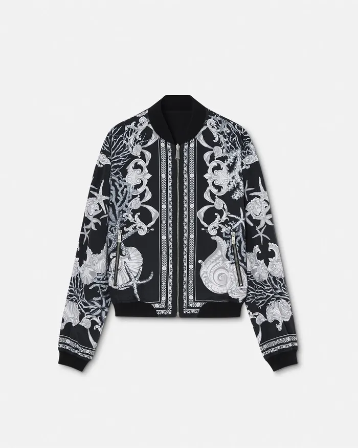 Versace Jackets and Coats Men Barocco Sea Reversible Jacket Blackprint