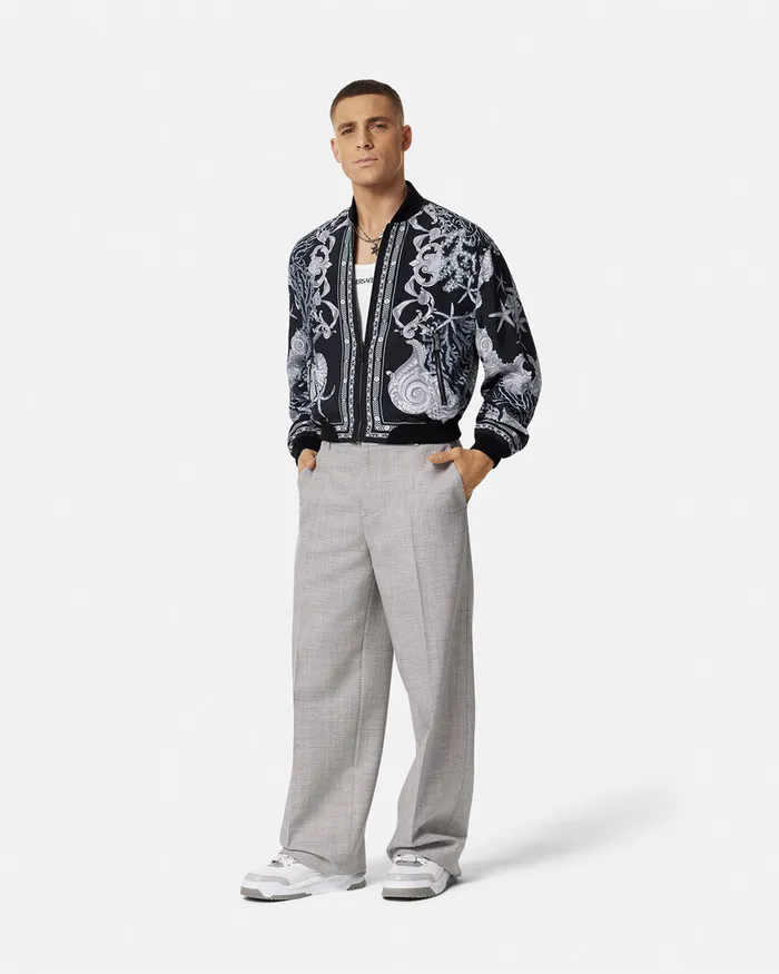 Versace Jackets and Coats Men Barocco Sea Reversible Jacket Blackprint