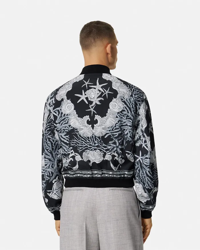 Versace Jackets and Coats Men Barocco Sea Reversible Jacket Blackprint