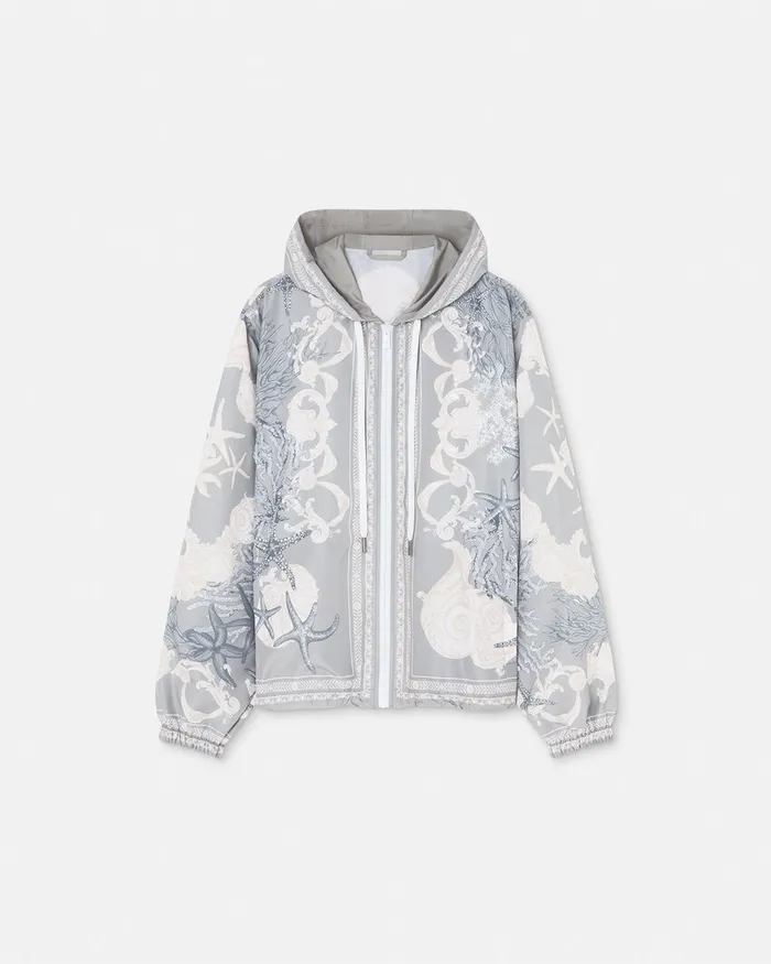 Versace Jackets and Coats Men Barocco Sea Windbreaker Jacket Blueprint