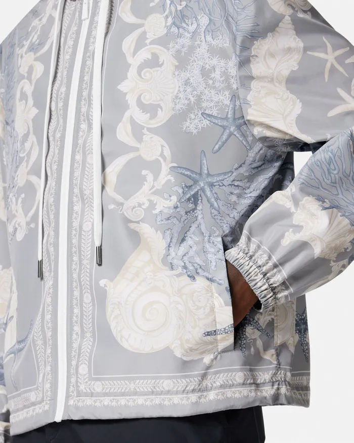 Versace Jackets and Coats Men Barocco Sea Windbreaker Jacket Blueprint