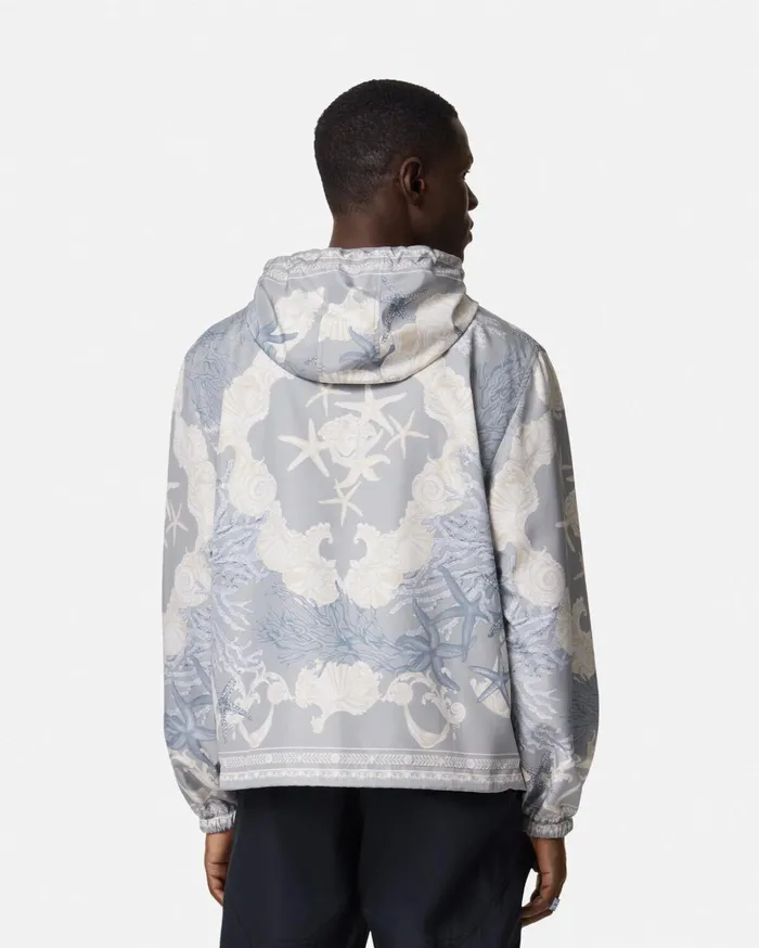 Versace Jackets and Coats Men Barocco Sea Windbreaker Jacket Blueprint