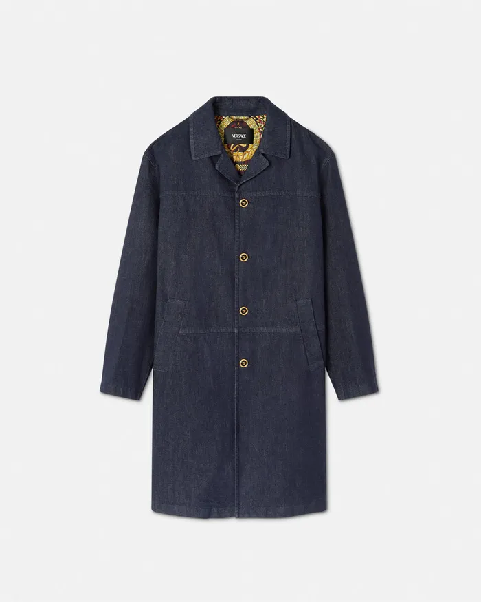 Versace Jackets and Coats Men Denim Coat Blue