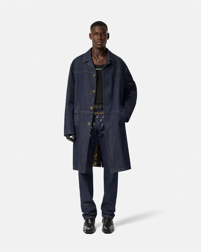 Versace Jackets and Coats Men Denim Coat Blue
