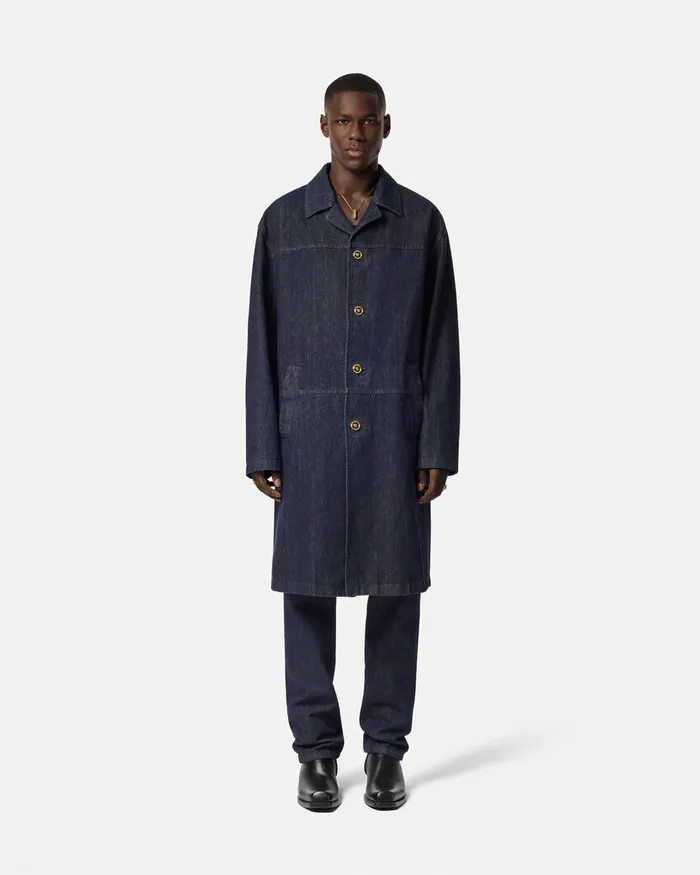 Versace Jackets and Coats Men Denim Coat Blue