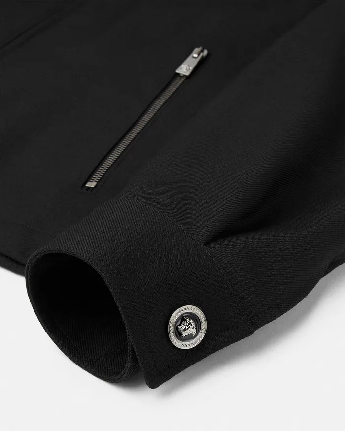 Versace Jackets and Coats Men Medusa Gallery Wool Blouson Jacket Black