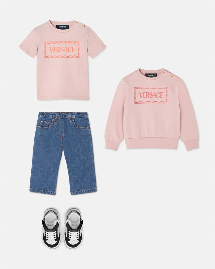 Versace Knitwear and Sweatshirts Kids 90s Vintage Logo Baby Sweatshirt Light Pink