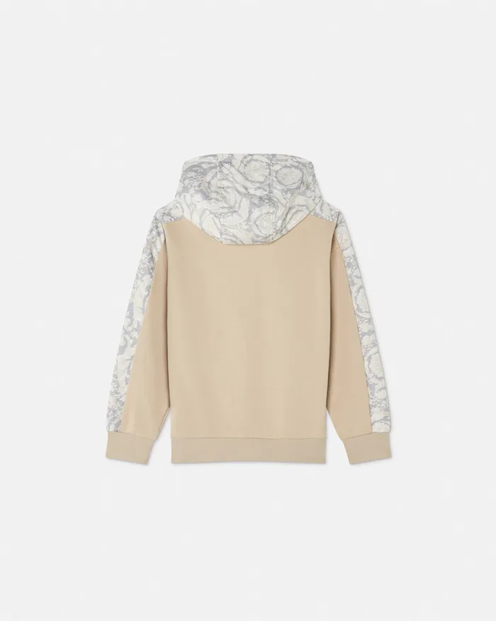 Versace Knitwear and Sweatshirts Kids Barocco Baby Paneled Hoodie Beigeprint