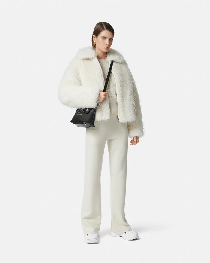Versace Knitwear Women Medusa WoolBlend Knit Towel Sweater White