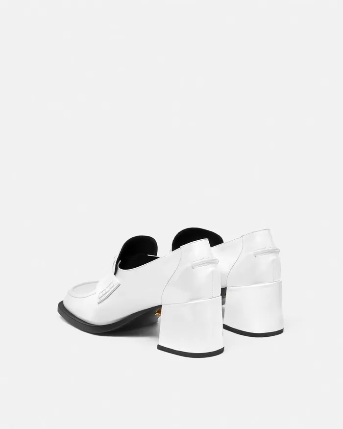 Versace Loafers and Flats Women Alia Patent Loafer Pumps 55 Mm White