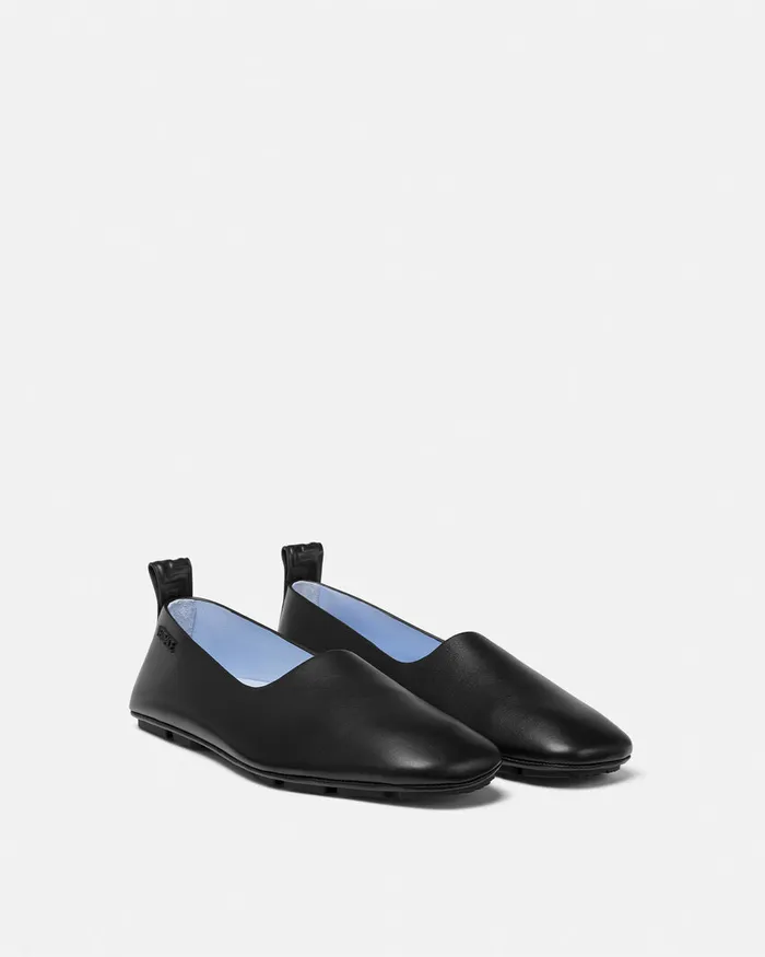 Versace Loafers and Slippers Men Villa Driver Shoes Black