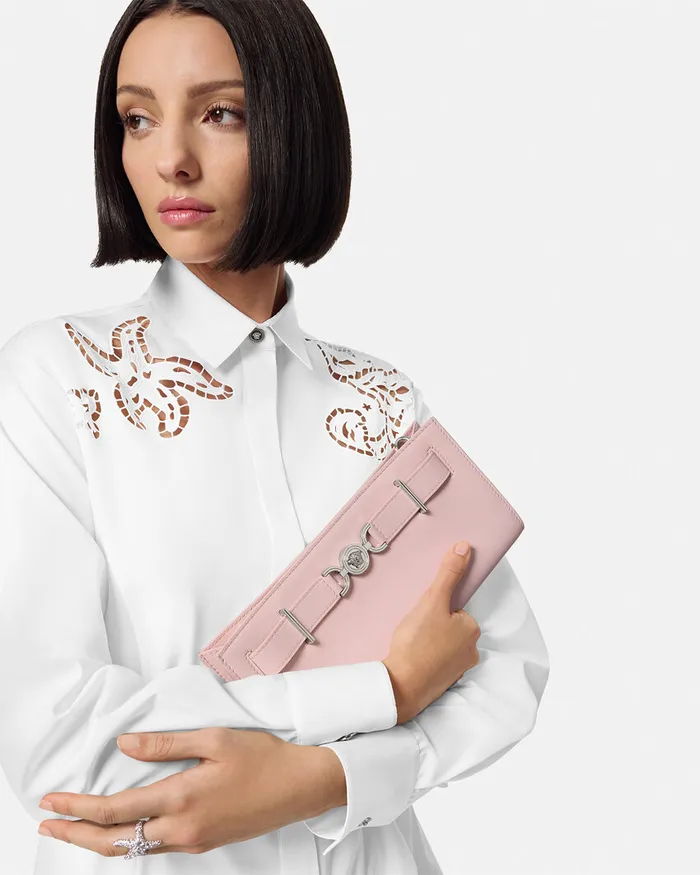 Versace Mini Bags and Clutches Women Medusa 03995 Clutch Light Pink
