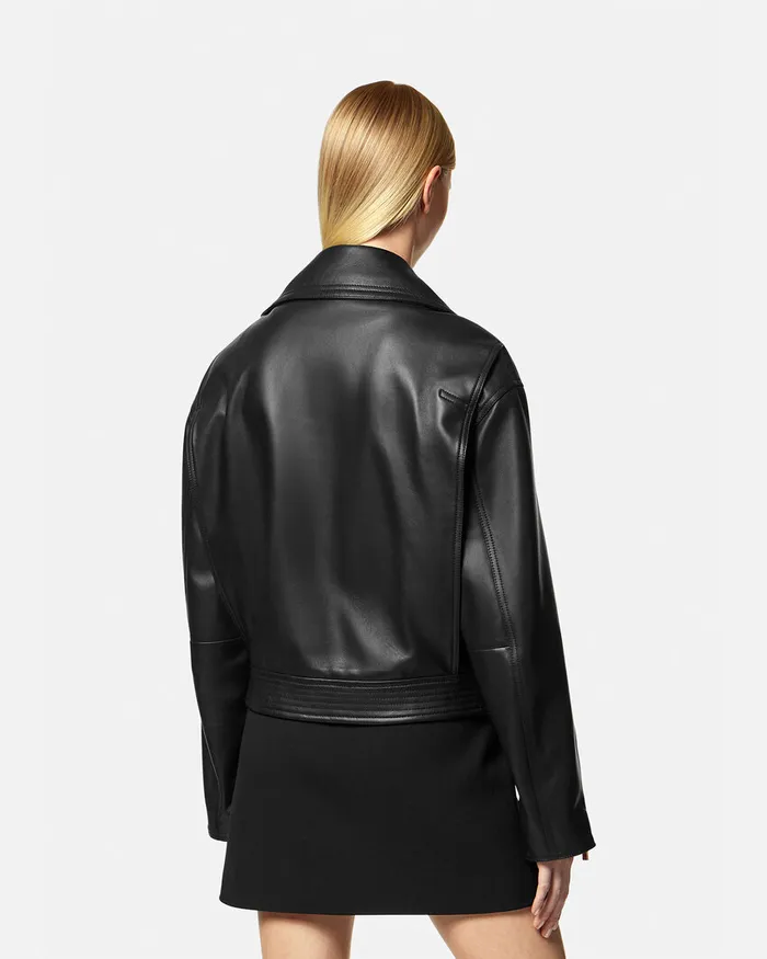 Versace Outerwear and Coats Women Leather Biker Jacket Black
