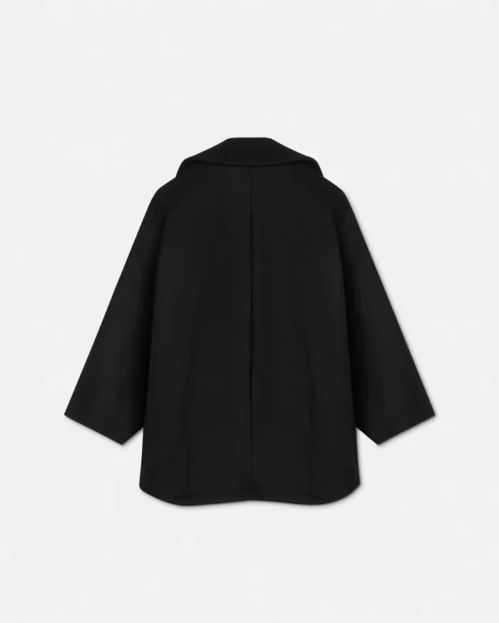 Versace Outerwear Kids Rounded Shoulders Peacoat Black