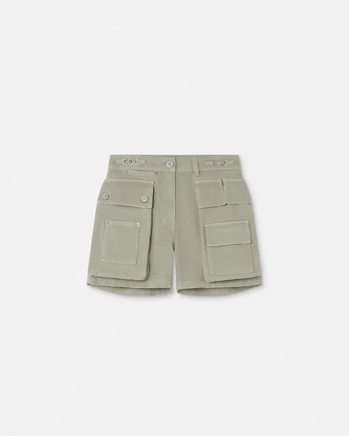 Versace Pants and Shorts Women Cargo Denim Shorts Green