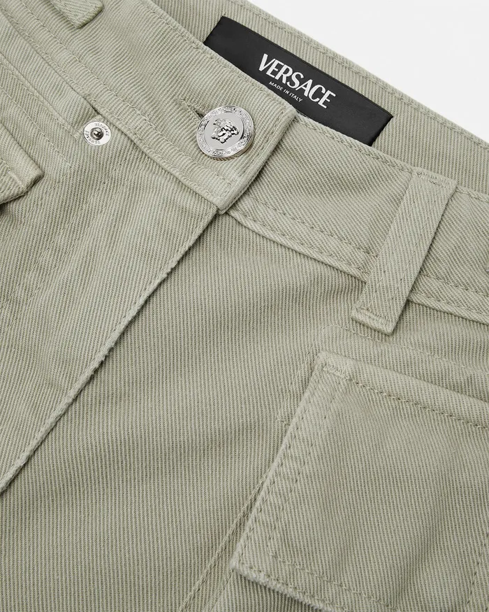 Versace Pants and Shorts Women Cargo Denim Shorts Green