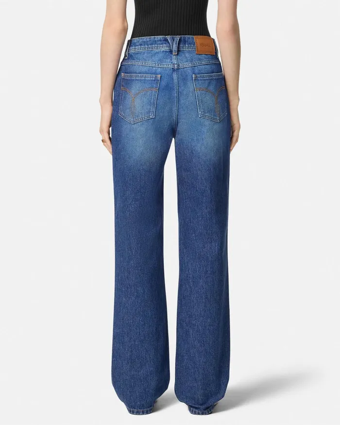 Versace Pants and Shorts Women Medusa 03995 RegularFit Jeans Blue