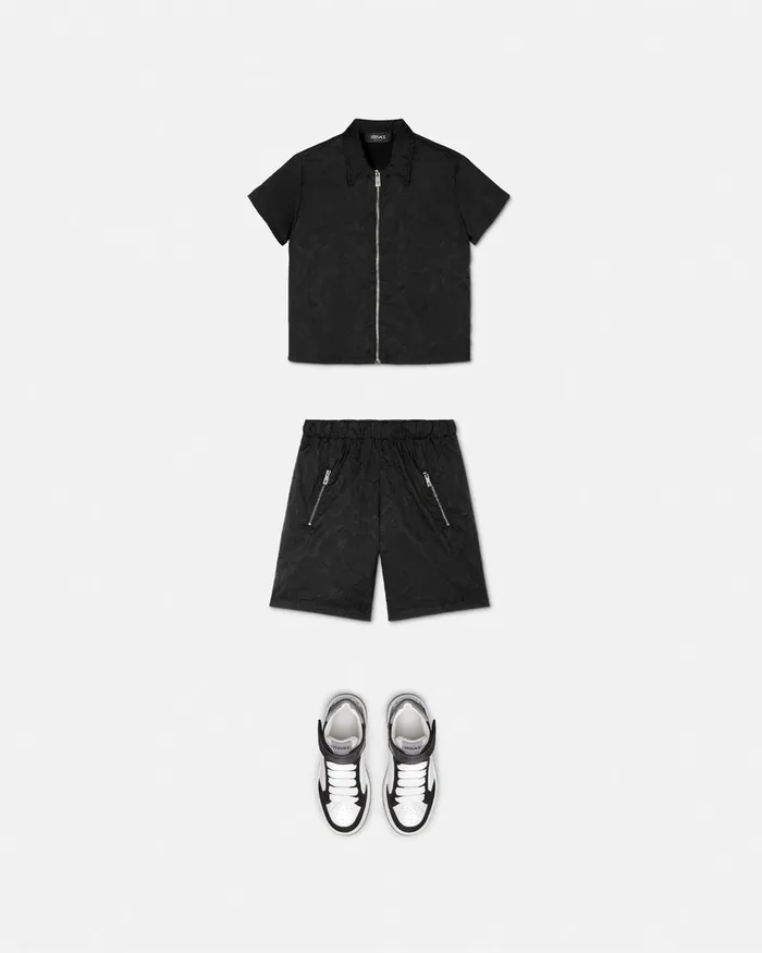 Versace Pants and Skirts Kids Barocco Jacquard Shorts Black