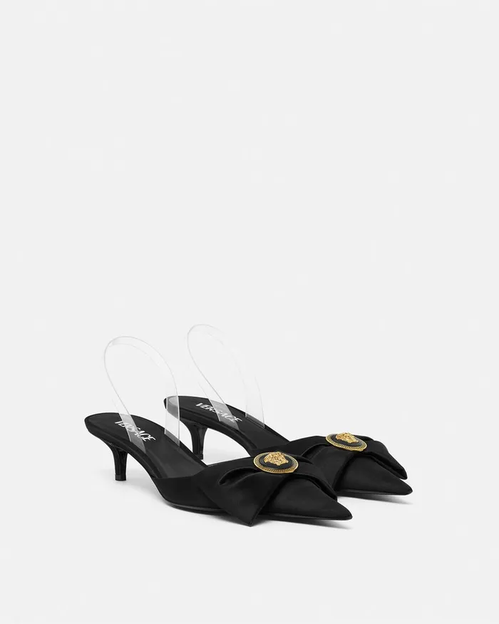 Versace Pumps and Slingbacks Women Alia Slingback Pumps 45 Mm Blackgold
