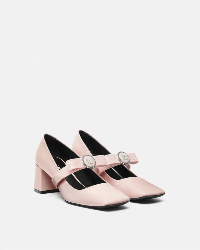 Versace Pumps and Slingbacks Women Gianni Ribbon Block Pumps 55 Mm Light Pink