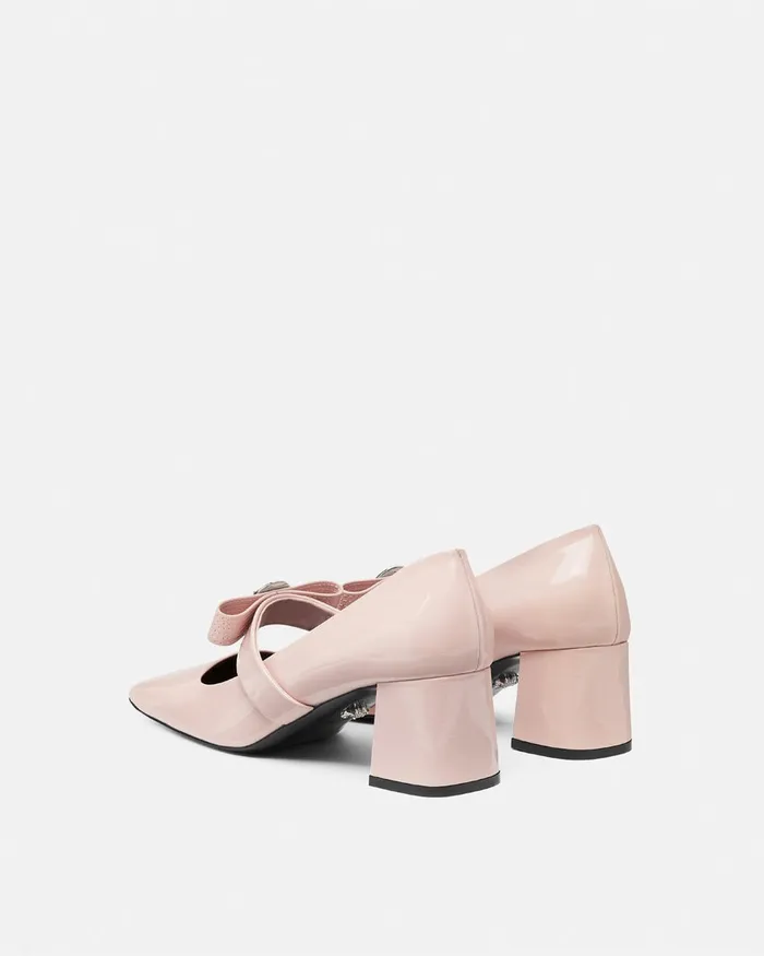 Versace Pumps and Slingbacks Women Gianni Ribbon Block Pumps 55 Mm Light Pink