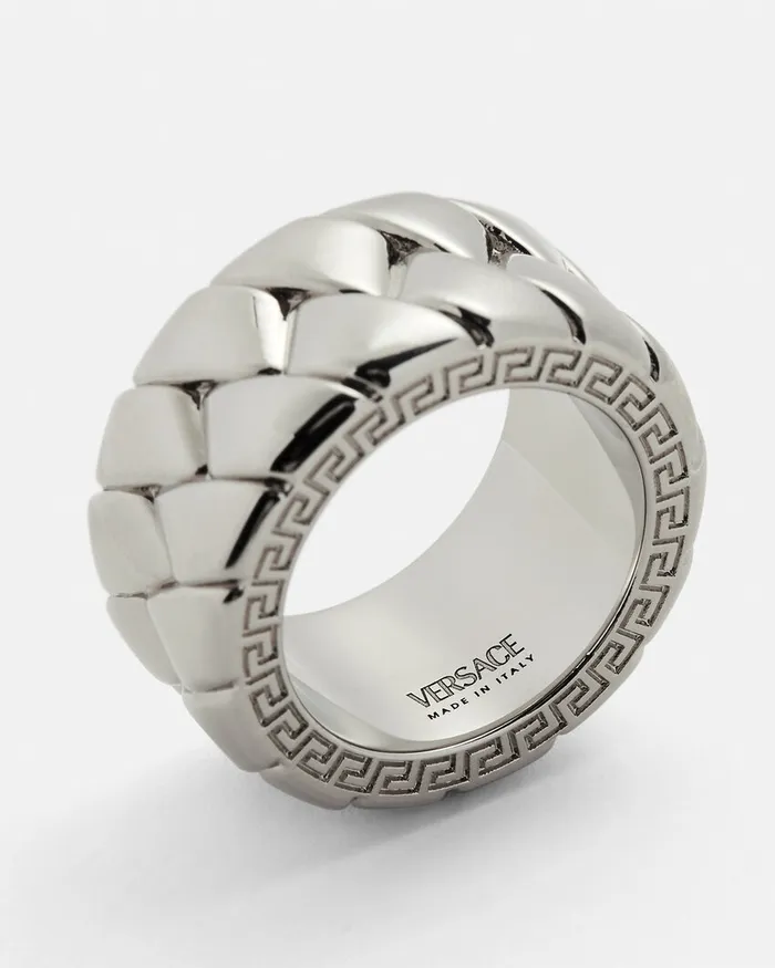 Versace Rings WomenMen Bind Ring Silver