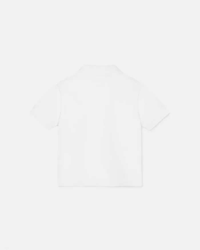 Versace Shirts and Tshirts Kids Embroidered Medusa Baby Polo Shirt Whiteprint