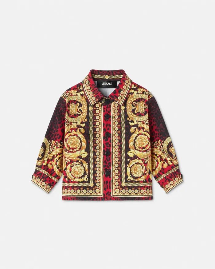 Versace Shirts and Tshirts Kids Wild Barocco Baby Overshirt Printred