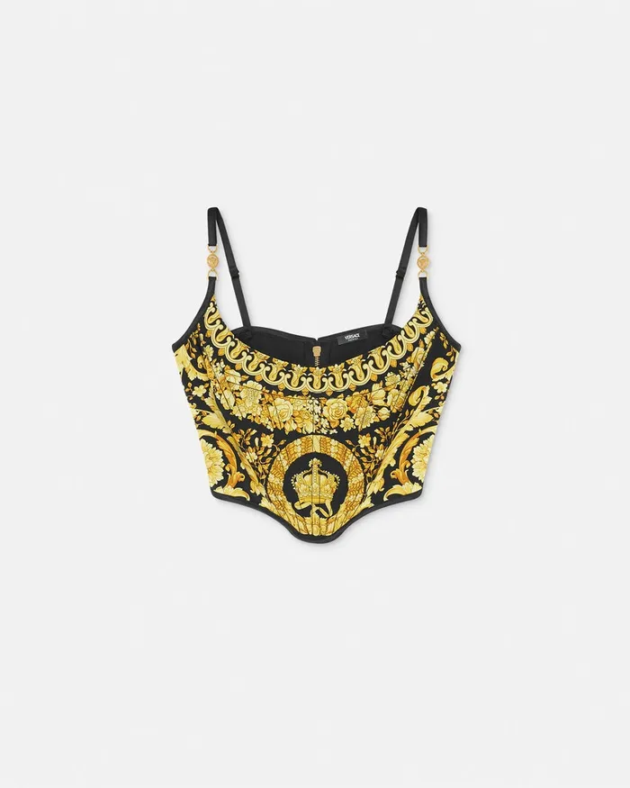 Versace Shirts and Tops Women La Coupe Des Dieux Corset Top Blackprint