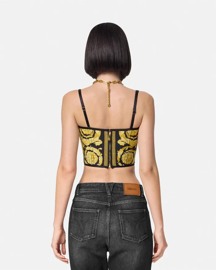 Versace Shirts and Tops Women La Coupe Des Dieux Corset Top Blackprint