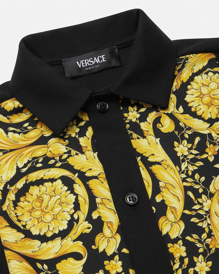 Versace Shirts Kids Barocco Overshirt Black