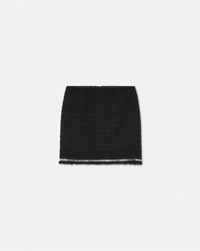 Versace Skirts Women Heritage Tweed Mini Skirt Black