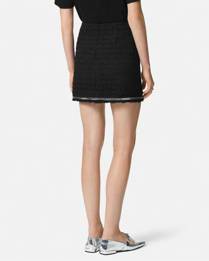 Versace Skirts Women Heritage Tweed Mini Skirt Black