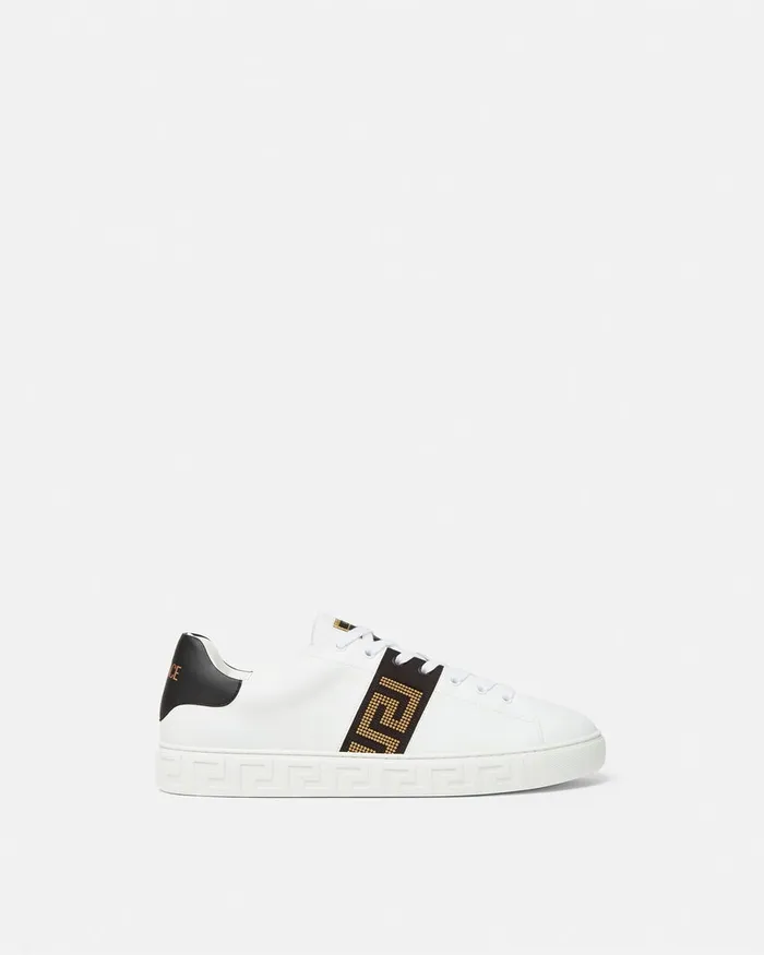 Versace Sneakers Men Studded Greca Trainers Blackgold