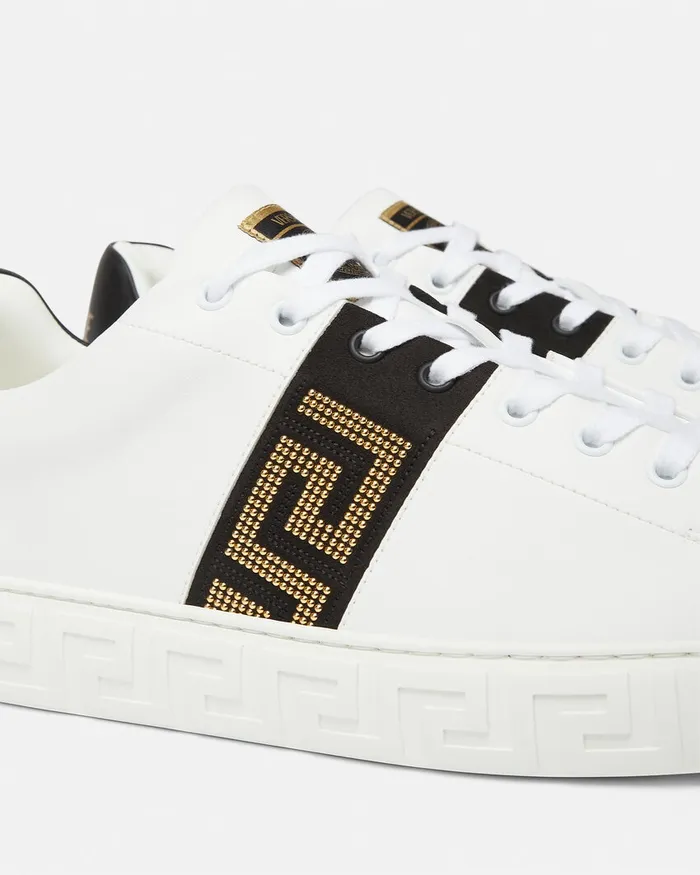 Versace Sneakers Men Studded Greca Trainers Blackgold
